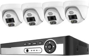 Gadpiparty Security Camera System 8CH 8MP 5MP Video Surveillance Kit Ai Face Detection Two Way Audio IP Camera Set(None,8CH NVR 4Pcs Cam 8MP)