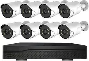 Gadpiparty 8CH 5MP POE Home Security Cameras System, Outdoor 2K Surveillance Camera NVR Kit with Two Way Audio, Motion Detection, Color Night Vision, Remote Viewing