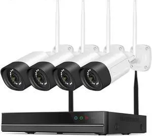 Gadpiparty 5MP WiFi Surveillance Camera System Color Night Vision P2P Wireless Street Security CCTV Camera Kit 10CH Wireless NVR Set(None,Dust Box+8 Filter)