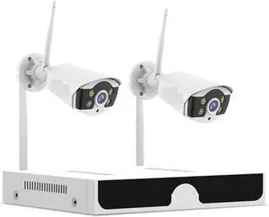 Gadpiparty 3MP 5MP WiFi CCTV System 10CH NVR Security Camera System Two Way Audio Outdoor Wireless IP Cameras Video Surveillance Kit(None,10CH 3MP 2 Cameras)