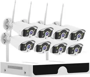 Gadpiparty 3MP 5MP WiFi CCTV System 10CH NVR Security Camera System Two Way Audio Outdoor Wireless IP Cameras Video Surveillance Kit(None,10CH 3MP 8 Cameras)