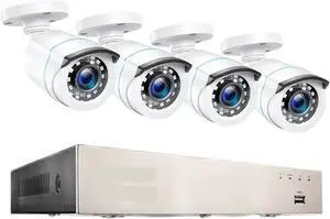 Gadpiparty 2MP Home Wired Security System H.265+ 8CH DVR 4/8pcs 1080p Night Vision Outdoor Waterproof Video Surveillance Camera Kits(None,T)