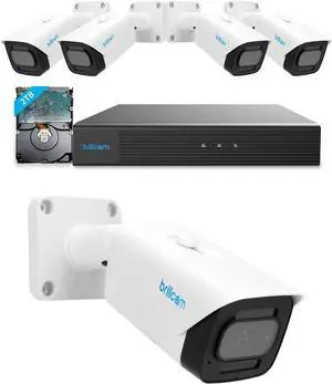 Gadpiparty Brillcam Ultra HD 4K Security Camera Outdoor 8CH PoE NVR Security Camera System