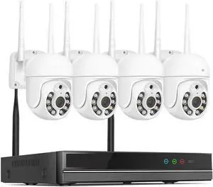 Gadpiparty 5MP WiFi CCTV Camera Security System Kit 10CH NVR Recorder Set P2P Outdoor Wireless IP Cameras Video Surveillance System(None,5MP PTZ System_U/S)
