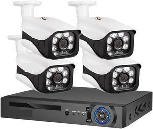 Gadpiparty 8MP Security Camera System 4K POE NVR Outdoor Video Surveillance Kit Home IP CCTV Camera Set(None,4CH NVR and 4 Camera)