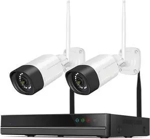 Gadpiparty 10CH NVR Video Set 5MP WiFi Surveillance Camera System Color Night Vision P2P Wireless Street Security CCTV Camera Kit(1T,Silver)