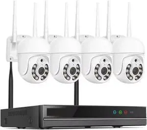 Gadpiparty 5MP WiFi CCTV Camera Security System Kit 10CH NVR Recorder Set P2P Outdoor Wireless IP Cameras Video Surveillance System(None,5MP PTZ System)