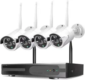 Gadpiparty 5MP WiFi CCTV Camera Security System Kit 10CH NVR Recorder Set P2P Outdoor Wireless IP Cameras Video Surveillance System(None,5MP Bullet System)