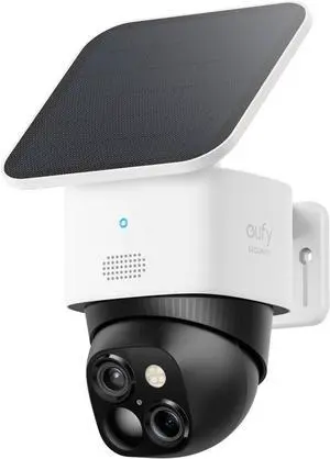 Gadpiparty eufy Security SoloCam S340, Solar Security Camera, Wireless Outdoor Camera, 360 Degree Pan & Tilt Surveillance, No Blind Spots, 2.4 GHz Wi-Fi, No Monthly Fee, HomeBase S380 Compatible (Ren