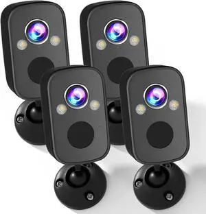 Gadpiparty 4Pack Wireless Outdoor Security Cameras, 2K Battery Powered WiFi Indoor Home Camera with AI Motion Detection, Siren Alarm, Color Night Vision, 2-Way Audio, Waterproof, Cloud/SD, Works w/Al