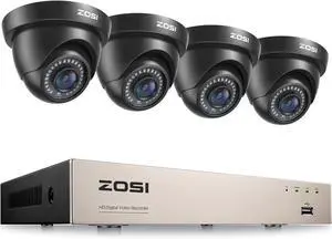 Gadpiparty ZOSI 1080p Home Security Cameras System with AI Human/Vehicle Detection,H.265+ 8CH CCTV DVR and 4pcs 2.0MP 1920TVL Surveillance Cameras Indoor Outdoor,80ft Night Vision,Remote Access(No HD