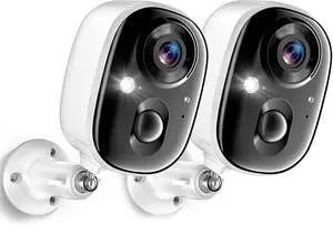 Gadpiparty Security Cameras Wireless Outdoor 2K Battery Powered Color Night Vision WiFi Waterproof Surveillance Camera 2 Way Audio Mic Motion Detection Spotlight Alarm SD/Cloud Storage for Indoor Hom