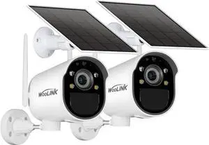 Gadpiparty WOOLINK 2PK Solar Security Cameras Wireless Outdoor with PR 225°, 2.4GHz WiFi Cameras for Home Security with Solar Panel, AI Detection, 1080P Color Night Vision, SD/Cloud, 2-Way Talk, IP65