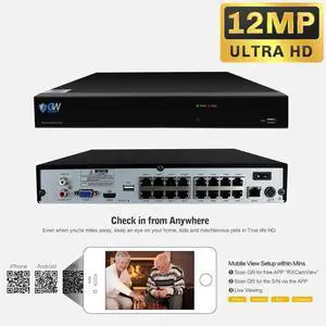 GW Security 16 Channel H.265+ 4K 2160p HDMI NVR Standlone Network Video Recorder, 16CH PoE Port - Compatible with 12MP/ 8MP /5MP 1080P Realtime IP Camera (GW5516NPN) GW Security 16 Channel H.265+ 4K 2160p HDMI NVR Standlone Network Video Recorder, 16CH PoE Port - Compatible with 12MP/ 8MP /5MP 1080P Realtime IP Camera (GW5516NPN)