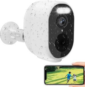 Gadpiparty Pure Wireless Indoor /Outdoor Security Cameras, 2K QHD, Battery Powered, WiFi Camera with Spotlight & Siren Alarm, 2-Way Audio, Color Night Vision, AI Detection for Home Security, Works wi