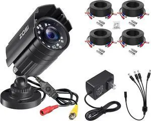Gadpiparty ZOSI 1080P HD 4-in-1 TVI/CVI/AHD/960H CVBS CCTV Camera, 4 Pack 100ft All-in-One Video Power Cables, Power Supply Adapter, 4-Way Power Splitter Cable for Home Security Camera Surveillance S