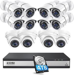 Gadpiparty ZOSI 4K 16CH Security PoE Camera System,H.265+ 16 Channel 8MP CCTV NVR with Hard Drive 4TB and 12 x 5MP PoE IP Surveillance Cameras Outdoor Indoor,120ft Night Vision,Remote Access,24/7 Rec