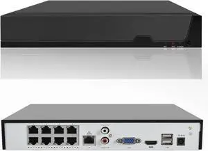 Gadpiparty 8CH POE NVR for Home Security Camera System, 4K H.265 Network Video Recorder Work with 12MP/8MP/5MP/4MP/3MP/1080P HD POE IP CamerasRemote Access, 24/7 Recording, Support up to 8TB HDD (No