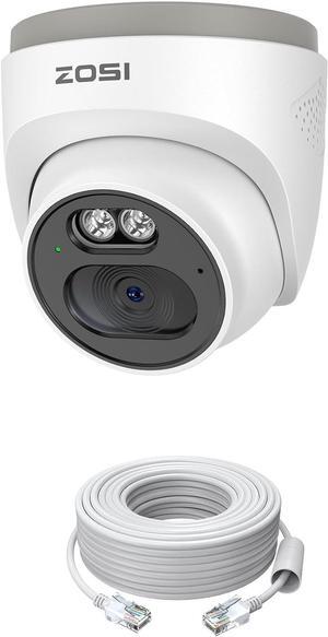 Gadpiparty ZOSI C220 4MP QHD 2.5K Add-On PoE IP Camera with Cable, 1440p Surveillance Outdoor Camera to Home Security System, Only Work with Our PoE NVR, 100ft IR Night Vision, AI Human Detection, On
