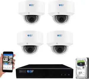 Gadpiparty GW Security AutoFocus 4K (8MP) Smart AI Motorized Zoom Security Camera System, 8 Channel 12MP NVR with 4 x 8 Megapixel 2.7-13.5mm 5X Optical Zoom Waterproof IP PoE Dome Cameras Built-in Mi