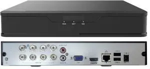 Gadpiparty 1stPV H.265 8ch 5MP Lite Hybrid 5-in-1 TVI/AHD/CVI/IP Surveillance Video Recorder Standalone CCTV DVR NVR System for Analog & IP Security Cameras, Remote Access, Motion Detection, 1TB HDD