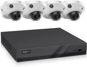 Gadpiparty VIKYLIN 8 Channel Security Camera System 2TB HDD, Full Function 4 x 4K 8MP Commercial Full Color Turret PoE IP Cameras, 98ft Full Color/IR Night Vision,Built-in Mic, Smart Dual Light, IP67