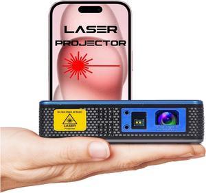[2.5 hr battery] AAXA M8 Worlds Brightest Laser Battery powered 4K Mini Projector 1200 Laser Lumens, Ultra Portable Business or Outdoor EKeystone Efocus Android Onboard USBC Mirroring HDMI