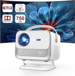 Official Neflix & Dolby AudioProjector, Yaber 750 ANSI Auto Focus&Keystone Portable Projector, WiFi6 Bluetooth FHD 1080P Smart Video Projector for Home Cinema, Outdoor