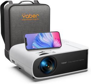 Projector with WiFi 6 and Bluetooth, YABER V8 4K Support Native 1080P Portable Outdoor Projector, 200" Max 4P/4D Keystone with Zoom Function Home Movie Projector for TV Stick/PS5/Android/iOS
