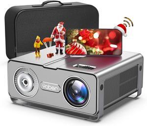 YABER Projector with WiFi and Bluetooth, 15000L Native 1080P Movie Projector, 4K Supported, Portable Home Theater Projector, 4D/4P Keystone&Zoom, with Bag Compatible with iOS/Android/TV stick/PS5/HDMI