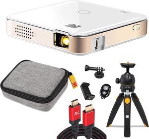 KODAK Luma 150 Ultra Mini Pocket Pico Projector - Built in Rechargeable Battery & Speaker, 1080P Support Portable Wireless LED DLP Video Projector with Travel Case, Kodak 9" Tripod & 6FT HDMI Cable