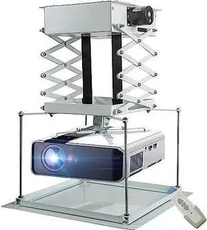 Gadpiparty CGOLDENWALL 39" Ultra-Thin Hidden Projector Lift Motorized Projector Mount Adjustable, 44lbs Max Load, Remote Control, 18.9 * 18.9" Baseplate Customizable (Running Distance: 100cm/ 39.37")
