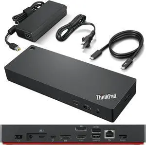 Lenovo ThinkPad Universal Thunderbolt 4 Dock, 4 Displays, Dynamic Power Charging up to 100W, Black