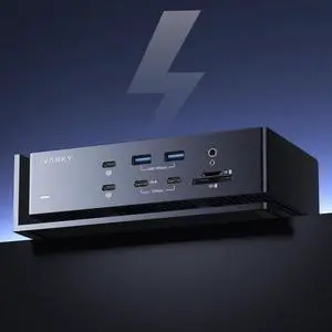 iVANKY FusionDock Max 1 Dual Thunderbolt 4 Chips, 20-in-1 Quad 6K@60Hz Monitor MacBook Air Docking Station, 40Gbps Dock for MacM1/M2/M3/M4 Pro/Max, 2HDMI 2.0, 96W PD, 10Gbps USB, 2.5 GbE, SD/TF 4.0