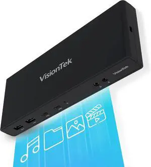 VisionTek VT4510 Universal USB Dual Monitor Docking Station - 2x HDMI, 2x DisplayPort, 100W Power, 4x USB-A, 2x USB-C, Audio, Ethernet for Windows/ MacOS/ ChromeOS