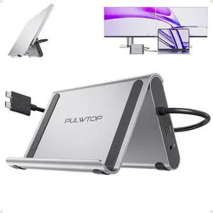 MacBook Docking Station Dual Monitor 4K@60Hz for MacBook Pro/Air M3 Pro/M4, USB C Docking Station Stand Laptop Dock with 2 HDMI, PD, Ethernet, USB A/C 10Gbps, Audio, SD/TF, USB 2.0