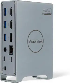 VisionTek VT7100 11in1 Docking Station Triple Monitor 4k  x2 HDMI, x1 DisplayPort, 100W PD Port, x4 3.1 USB-A, x2 USB-C, Audio Jack, & Ethernet  Compatible with Laptops and PC