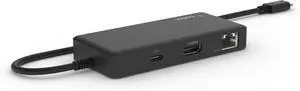 Belkin 5-in-1 Powered USB-C & USB Hub, USB-C Docking Station w/ 2 USB-A Ports, 1 USB-C Port, Ethernet, & 4K HDMI Port, Compatible with MacBook, Chromebook & Other USB-C Devices