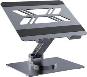 BoYata USB-C Laptop Docking Stand, 9 in 1 Aluminum USB C Dock Tablet Stand with 4K HDMI, 3 USB 3.0, PD 100W, Portable Docking Station for MacBook Pro/Air/Dell/HP/Surface/Lenovo, Plug and Play-Silver