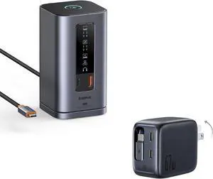 Baseus Docking Station, Spacemate(Win) 11 in 1 & Baseus 67W USB C Charger, 3 in 1 Fast Charging Block