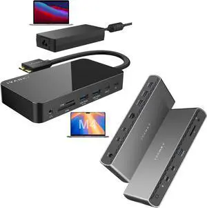 iVANKY Intel Certified Thunderbolt 5 Dock, FusionDock Pro 3 Docking Station & iVANKY FusionDock 1 M4 MacBook Pro Docking Station with 150W Power Adapter