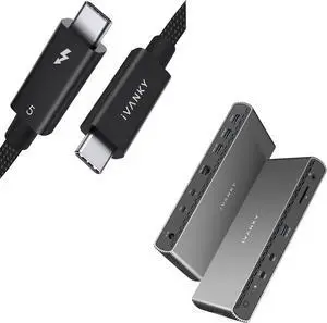 iVANKY Intel Certified Thunderbolt 5 Dock and Thunderbolt 5 Cable Bundle