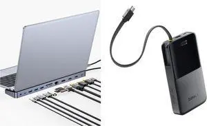 Baseus Laptop Docking Station &Baseus 22.5W PD Fast Charging 10000mAh Power Bank
