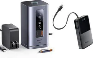 Baseus Laptop Docking Station&Baseus 22.5W PD Fast Charging 10000mAh Power Bank Built-in Braided USB C Cable