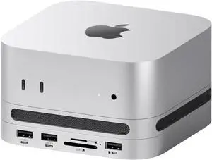 Hagibis Mac mini M4 Hub with M.2 SSD Enclosure & Dustproof Stand, USB-C Docking Station with M.2 NVMe SSD Case, SD4.0, Micro SD 4.0, 10Gbps USB3.2 for Mac mini M4 Pro (MC65)