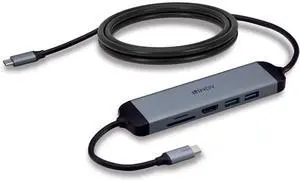 Lindy DST-Micro 140, USB C Laptop Micro Docking Station with 4K & 1.4m 60W Charging Cable for HP Mac Acer Dell Asus Lenovo with HDMI, SD, microSD, 2 SuperSpeed USB