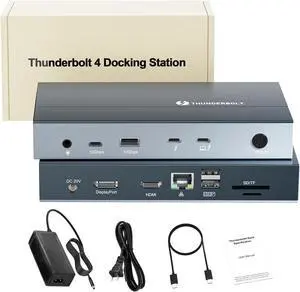 Thunderbolt 4 Dock - 100W Charging, 40Gb/s Thunderbolt 4, Single 8K, Triple 4K Display, USB-A/C Ports, Ethernet for Dell/HP/Surface/MacBook Laptops, Mac/PC/Chrome Compatible