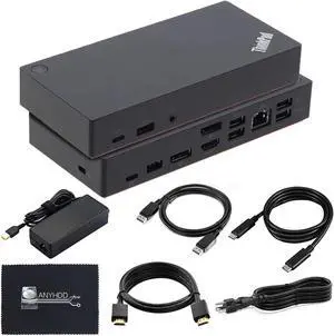 40AS0090US Lenovo Thinkpad Docking Station Gen 2-1 Year Warranty, Lenovo Docking Station for Laptop with 90W Adapter, HDMI, USB-C, DisplayPort Cables & Cloth - Universal Thunderbolt 3 Dock 40AS0090US Lenovo Thinkpad Docking Station Gen 2-1 Year Warranty, Lenovo Docking Station for Laptop with 90W Adapter, HDMI, USB-C, DisplayPort Cables & Cloth - Universal Thunderbolt 3 Dock