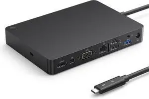 WD15 USB C Docking Station,WD15 Monitor Dock Dual 4K or Single 5K Display with MiniDP, HDMI and VGA 1GB Ethernet, 3 USB 3.0,2 USB 2.0,Audio Compatible with Dell/MacBook/HP/Surface