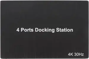 USB 3.0 to HDMI Adapter, Laptop Docking Station 4 Monitors, 1080P 60Hz x2 4K 30Hz x2, HDMI Splitter Extender, for Monitor, PC, Laptop, Desktop (US Plug)